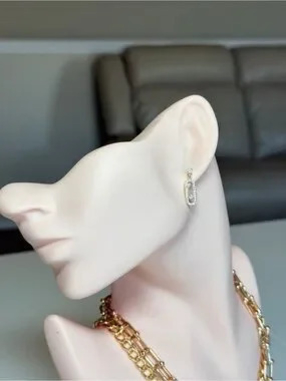 Delicate Gold Crystal Drop Earrings